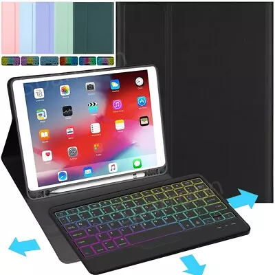 Bluetooth Backlit Keyboard Case Cover For IPad 7/8/9/10th 10.2  Air 4 5 Pro 11 • £12.89