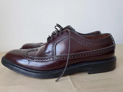 Freeman Cordovan Leather V Cleat Brogue Wingtip Oxford Mens Shoes 10.5 • $49