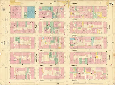 Sanborn NYC #77 Manhattan Midtown East Murray Hill 1899 Old Antique Map Chart • £130