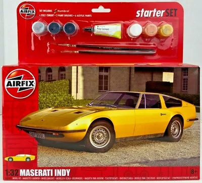 Maserati Indy 1:32 Airfix A55309 Model Starter Set W/ Cement/Brushes/Paint NEW • $12.50