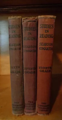 Antique Lot 3 STUDIES IN READING 1917 1923 Books 6 7 8 By SEARSON & MARTIN • $19