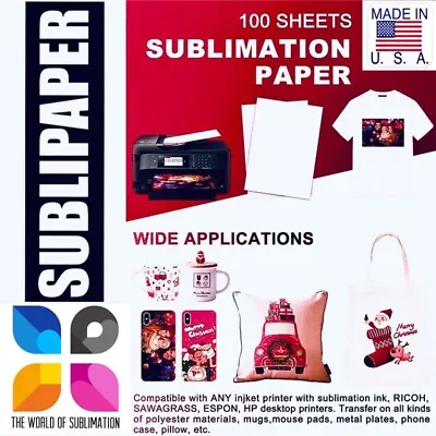 Heat Transfer Paper For Dye Sublimation SUBLIPAPER 100 Sh 8.5”x11” Sublimacion • $8.89
