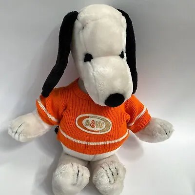 Snoopy Plush 1968 A&W Root Beer Sweater Orange 20” Vntg Stuffed Animal Peanuts • $29.99