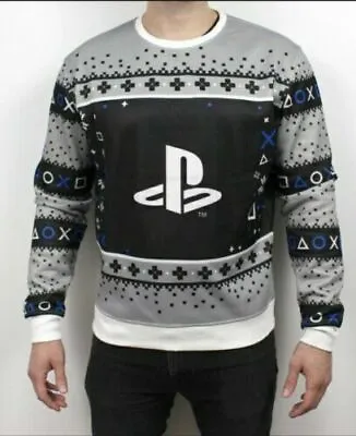 PlayStation Christmas Ugly Holiday Sweater NWT S M XL Black Gray PS5 • $20