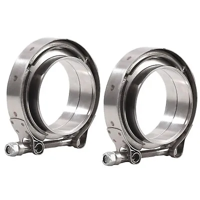 2x 3  Inch 76mm V-band Vband Clamp Stainless Steel Flange Exhaust Pipe Tailpipe • $32.19