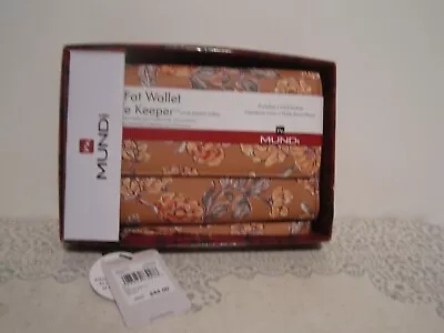Women's Mundi Beautiful Floral Big Fat Wallet/wristlet Safe Keeper New In Box • $27