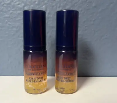 L'Occitane Immortelle Overnight Reset Oil In Serum Travel 2x Lot .16oz/5ml EACH • $9.99