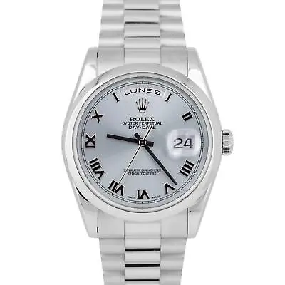 MINT PAPERS Rolex Day-Date Presidential 36mm Glacier Platinum Watch 118206 B+P • $30493.03
