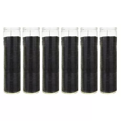 Mega Candles - Unscented 2 X 8  Tall Prayer Container Candle - Black 6PCS • $34.95