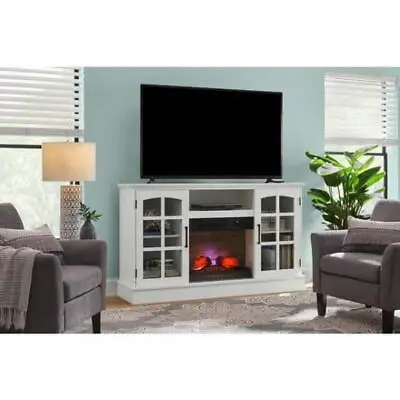 StyleWell Electric Fireplace TV Stand 60  W Freestanding Media Console White • $535.54