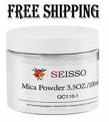 Mica Powder - 3.5oz/100g Silver White Natural Epoxy Resin Dye Color Pigment..... • $13.49
