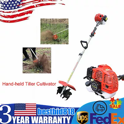 Hand-held Tiller Cultivator Mini Weeding Tilling 42.7CC 2Stroke Gas Power Engine • $117.80