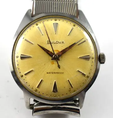 Vintage 1966 M6 Bulova Waterproof Hand Wind Mechanic Wrist Watch READ! Lot.g • $34.99