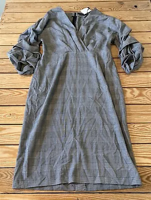 Zara NWT Women’s 3/4 Bunched Sleeve Midi Dress Size XL Grey S11 • $33.90