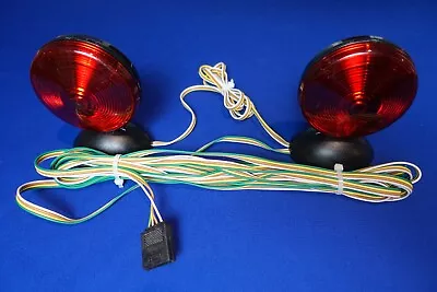  SAE-1ST-17-DOT 4-Pin Dual Magnetic Tow Lights Kit With 20ft Wiring Harness  • $35