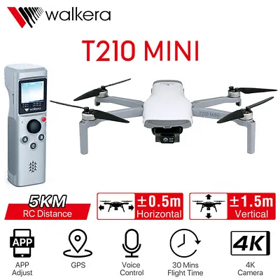 Walkera T210 Mini 4K GPS Foldable Drone Fixed Speed 5KM FPV Pocket Quadcopter • £187.18