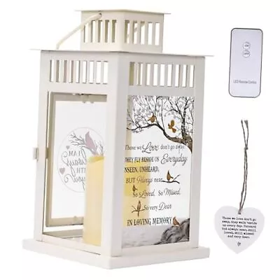 Memorial Lantern Sympathy Gift With Flickering LED Candle - Thoughtful  • $54.92