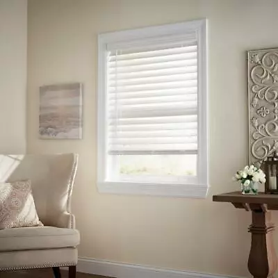 CUSTOM CUT Sizes Home Decorators White Cordless 2 1/2  Premium Faux Wood Blinds • $30