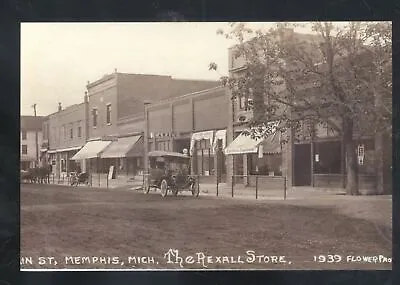 Real Photo Memphis Michigan Downtown Street Scene Old Cars Postcard Copy • $11.99