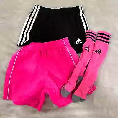 Girls Soccer Shorts Set (1) Adidas Shorts (1)DSG Shorts (1) Pair Of Adidas Socks • $10