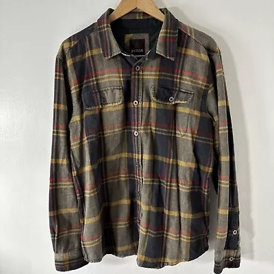 Prana Mens Flannel Plaid Shirt Button Down Size L • $19.96