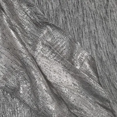 £3.82 • Buy Silver Grey Marl Stretch Fabric Knit Jersey Shiny Slinky Dress T Shirt Material