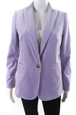 J Crew Womens Cotton Velvet One Button Parke Blazer Periwinkle Purple Size 2 • $42.69