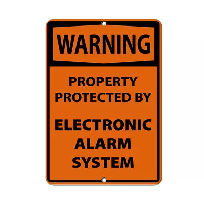 Vertical Metal Sign Multiple Sizes Warning Property Protected Electronic Alarm B • $19.99