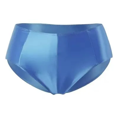 Mens Satin Underwear Oil Slip Hip Lift Shaping Sisy Blue Brief Glossy Bottom 3XL • $10.44