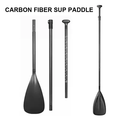 Premium 3 Pieces Telescopic SUP Paddle Carbon Fiber Oar Stand Kayak Canoe Boards • $88.99