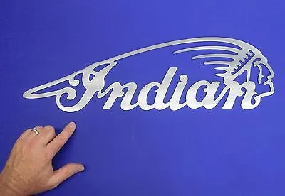 Fits Indian Motorcycle Sign Plasma Cut Wall Art Man Cave 24  X 7-3/8  14Ga Steel • $54.95