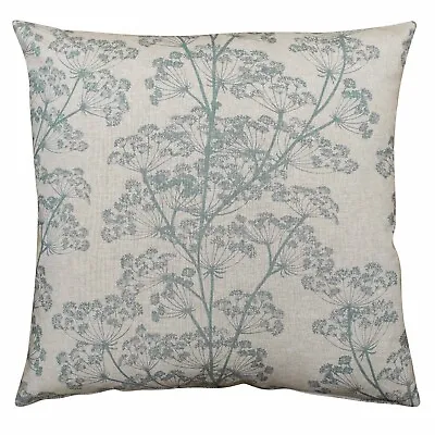 Cow Parsley Cushion. Duck Egg Blue Cottagecore Floral & Botanical Design. 17x17  • £14.99