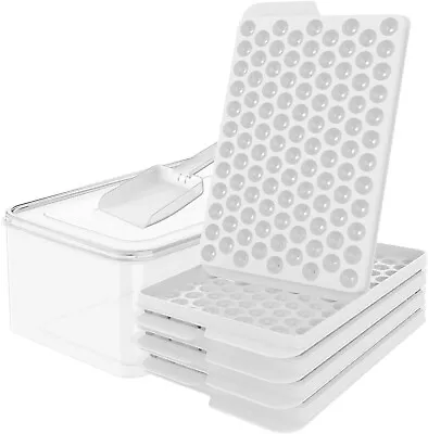 Mini Ice Cube Trays 4 Pack Small Ice Cube Tray With Lid And Bin 104x4 Pcs Ice Ba • $19.99