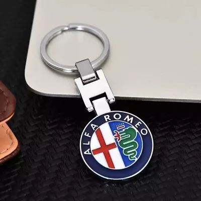 Alfa Romeo Double Sided Metal Keyring. • $26