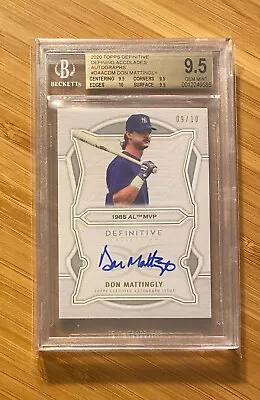 2020 Topps Definitive #9/10 Don Mattingly Defining Accolades Auto 10 BGS 9.5 • $599.99