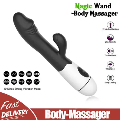 10 Speed Magic Vibrating Wand Full Body Massager USB Rechargeable Waterproof UK • £7.19