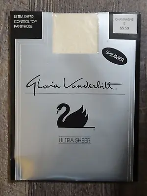 Gloria Vanderbilt Pantyhose ~ E ~ Plus Size Sheer Control Top CHAMPAGNE Shimmer • $10.99