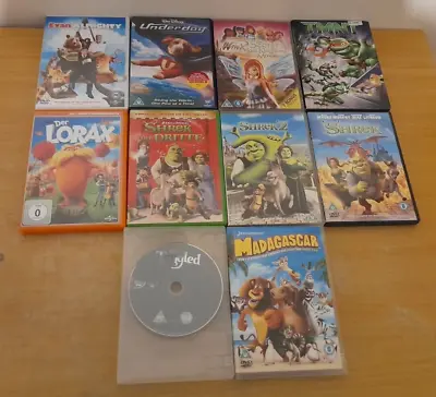 10 Kids DVDs Bundle Shrek TMNT Underdog Madagascar Lorax Secret Lost Kigdom • £5.79