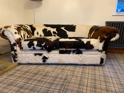£1400 • Buy Cow Hide Sofa - Designer - Brand Unknown - Timothy Oulton - Halo - Indigo?