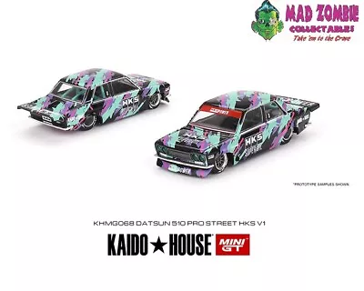 Kaido House X Mini GT 1/64 Datsun 510 Pro Street HKS V1 – Black Green – Limited  • $31.99