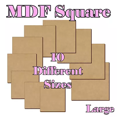 £5.29 • Buy Wooden MDF Square Shape 21cm To 30cm Craft Tag Blank Embellishments Decoration