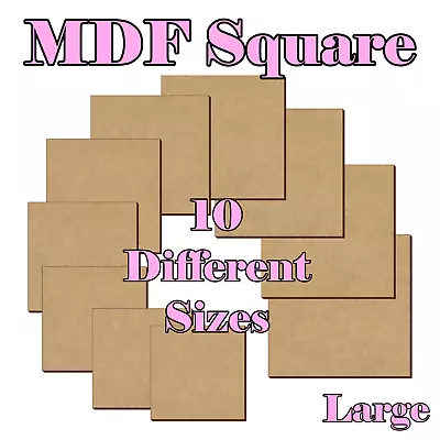Wooden MDF Square Shape 21cm To 30cm Craft Tag Blank Embellishments Decoration • £149.99