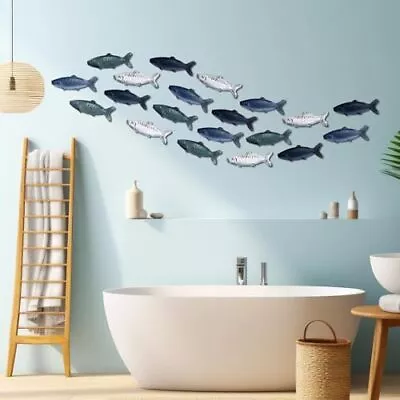 20 Pcs Summer Coastal Metal Fish Wall Decor Coastal Fish Wall Art Nautical Ma... • $33.53