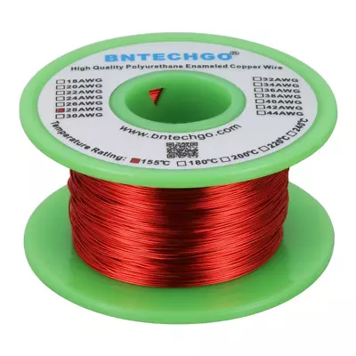 BNTECHGO 28 AWG Magnet Wire - 4 Oz - 0.0122  Red • $16.49
