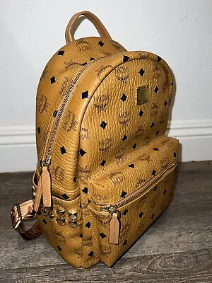 MCM Stark Side Stud Cognac Medium Backpack • $299.99