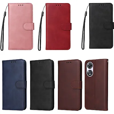 $11.32 • Buy Phone Case Cover For OPPO A17 A58 Retro Solid Color PU Leather Flip Wallet Stand