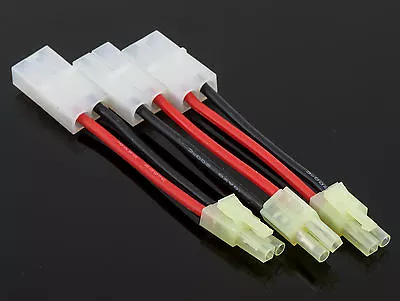 3 Pack: (3) Mini-Tamiya Male To Female Tamiya Adapters W/ 5CM (~2 In) 16awg Wire • $14.99