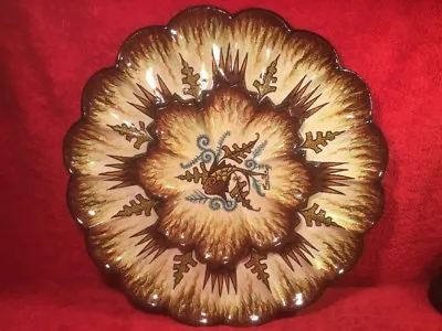 Master Oyster Platter French Majolica Quimper With Fish & Seaweed Plate • $805.50