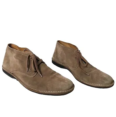 John Varvatos US 11.5 11 1/2 Suede Chukka Boot Laced Textured Soles Tan Lt Brown • $33.15