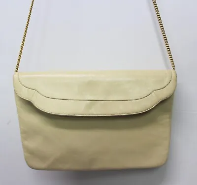 Vintage Charles Jourdan Italy Women's Shoulder Bag Purse Leather Beige • $39